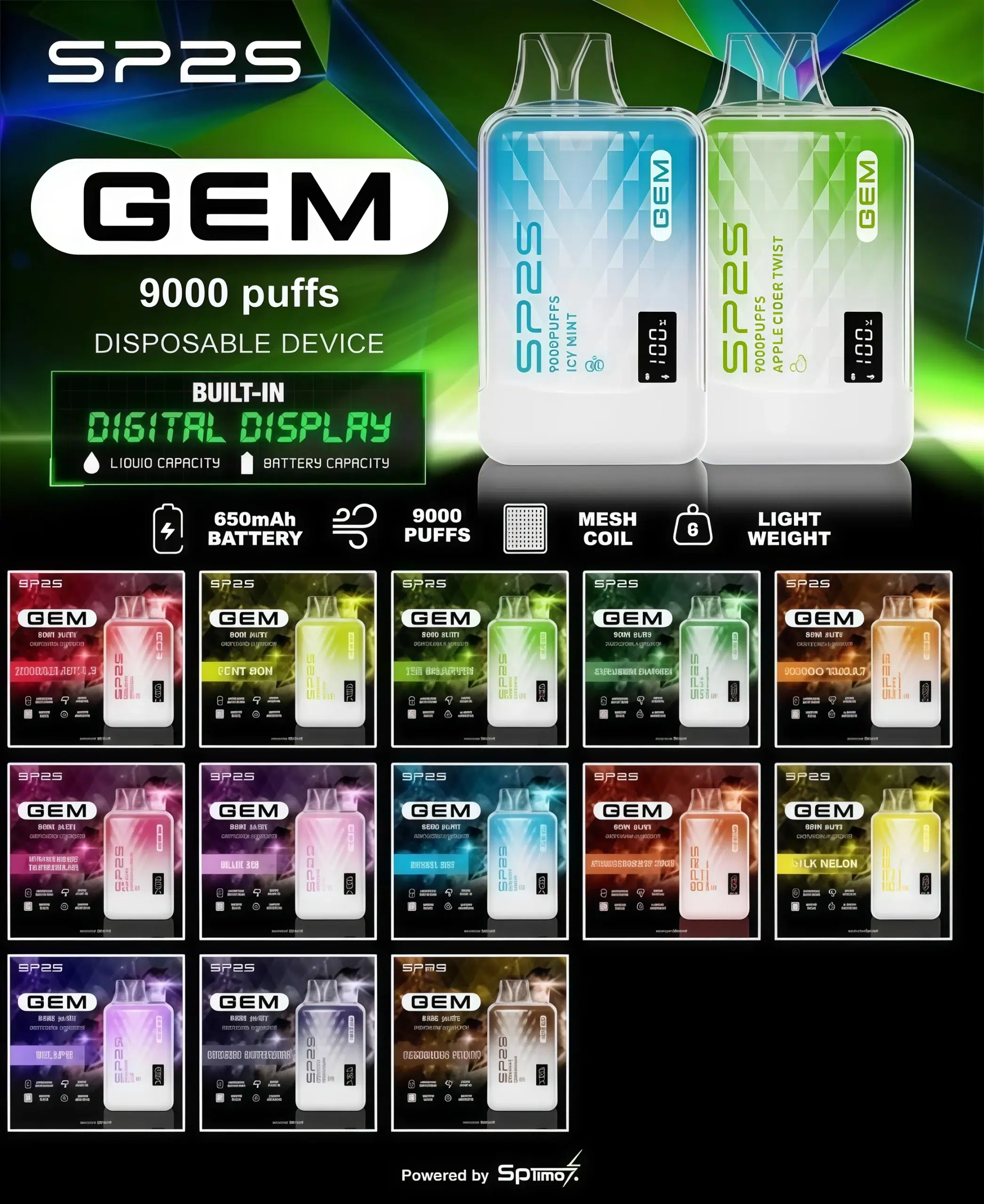 sp2s-gem-9000-puffs-scaled-1.webp 全新上市 SP2S GEM 9000 PUFFS拋棄式電子煙 思博睿一次性煙桿 現貨
